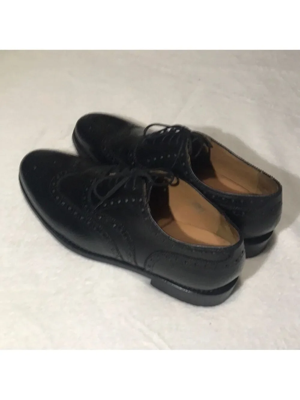 Allen Edmonds McAllister Leather Black Wingtip Oxford Shoes 10.5D
